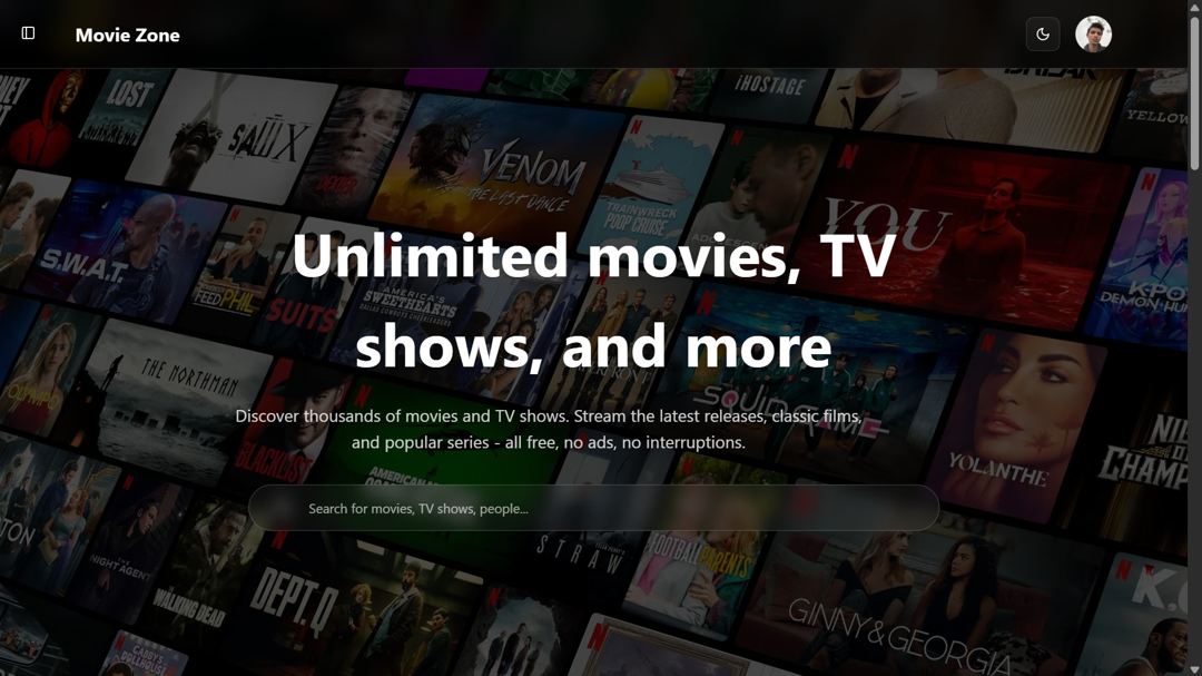 Screenshot of Moviezone project